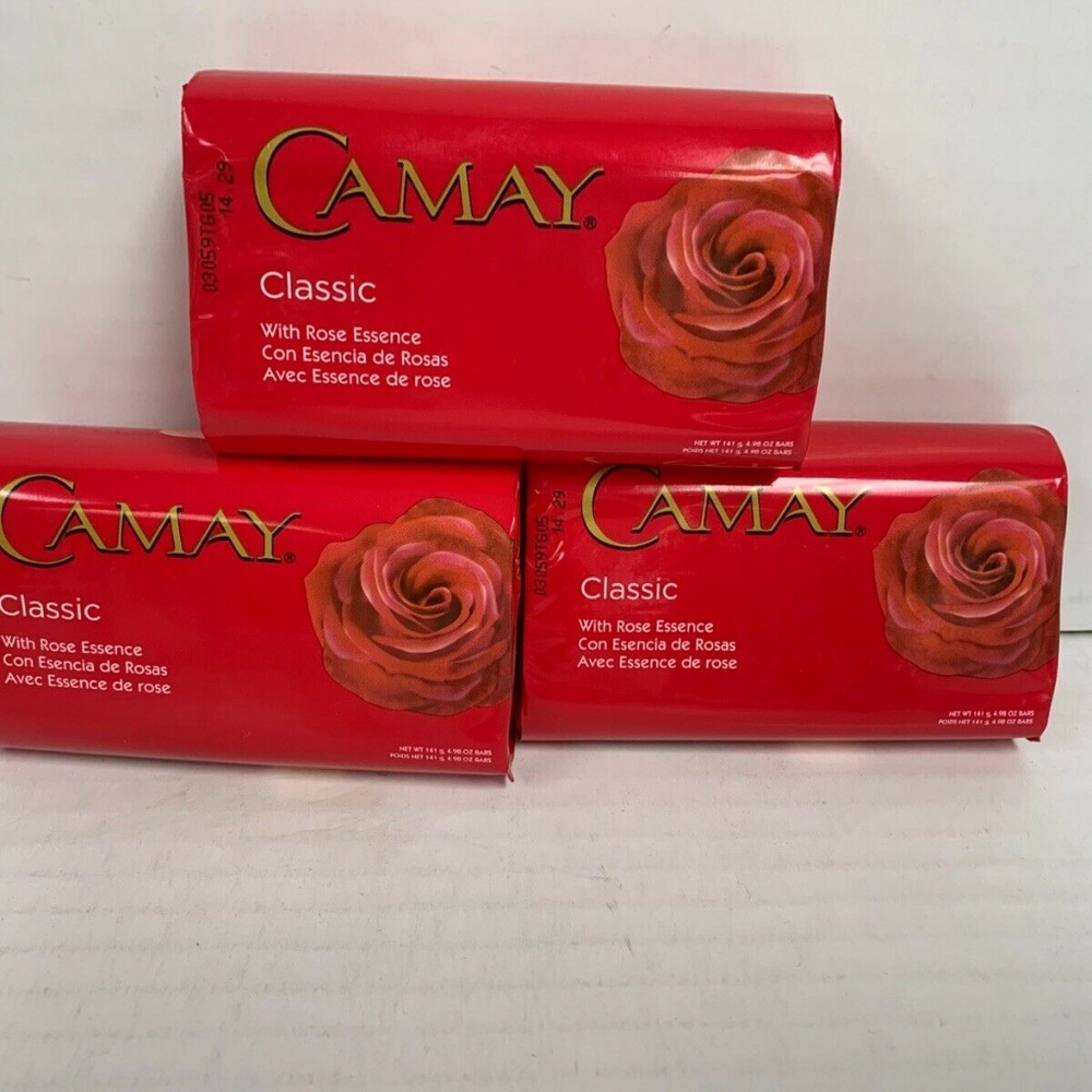 Camay Soap Pink Classic Softly Scented Beauty Bar, 3 Bars, 4.98oz Each New